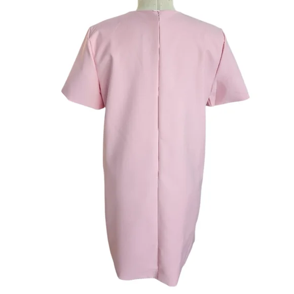 NWOT Pink Baby Pink  Dress with Embellished Sworowski Cristals Neckline - Picture 2 of 8